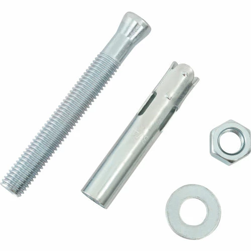 Global Industrial Set Of 4 Sleeve Anchors (3/4" x 4-1/4") With 1 Drill Bit (3/4" x 8") 4 Global Industrial Set Of 4 Sleeve Anchors (3/4" x 4-1/4") With 1 Drill Bit (3/4" x 8") - Image 2