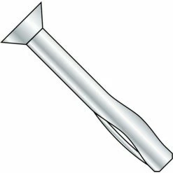 1/4X3 Flat Head Split Drive Anchor Zinc, Pkg of 100